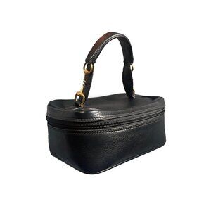 Authentic Gucci GG Horsebit Bag Vanity Cosmetic Pouch Case Leather Black